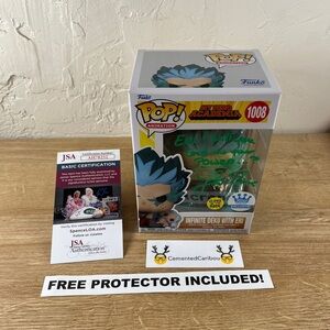 Infinite Deku w/ Eri Glow Funko Pop #1008 MHA COA Signed Autograph NEAR MINT